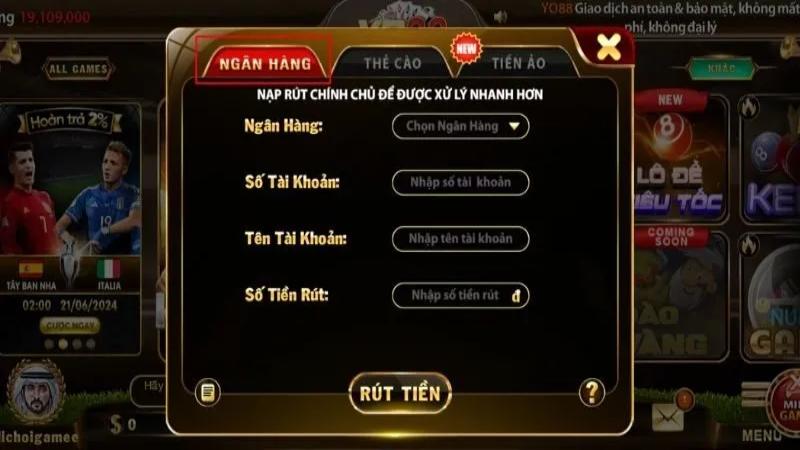 Hướng Dẫn Rút Tiền Yo88 Nhanh Lẹ - An Toàn - Bảo Mật Nhất 3 Giao dịch rút tiền qua tài khoản ngân hàng